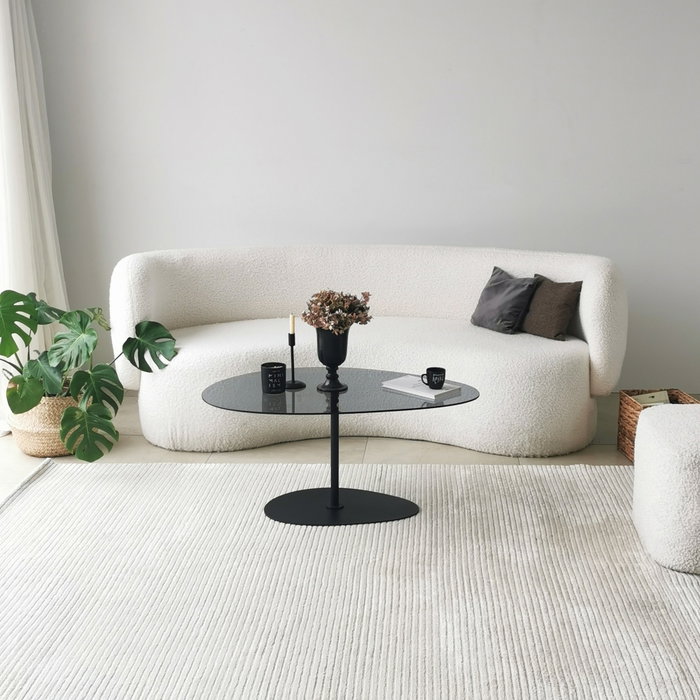 Hanah Home Porto Mesa de centro Gris oscuro y negro